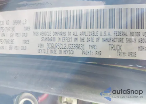 2018 Ram 2500 Tradesman 4X4 6'4 Box from USA, damaged, VIN 3C6UR5CL2JG338031